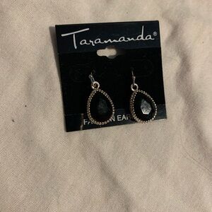 Black and Silver Teardrop Earrings